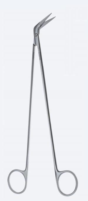 Ножиці, хірургічні, Potts-De Martel, мікро, судинні, вигнуті, під кутом 60°, гострокінцеві, довжина 220 мм. Бренд - Asanus Medizintechnik Gmb, Німеччина